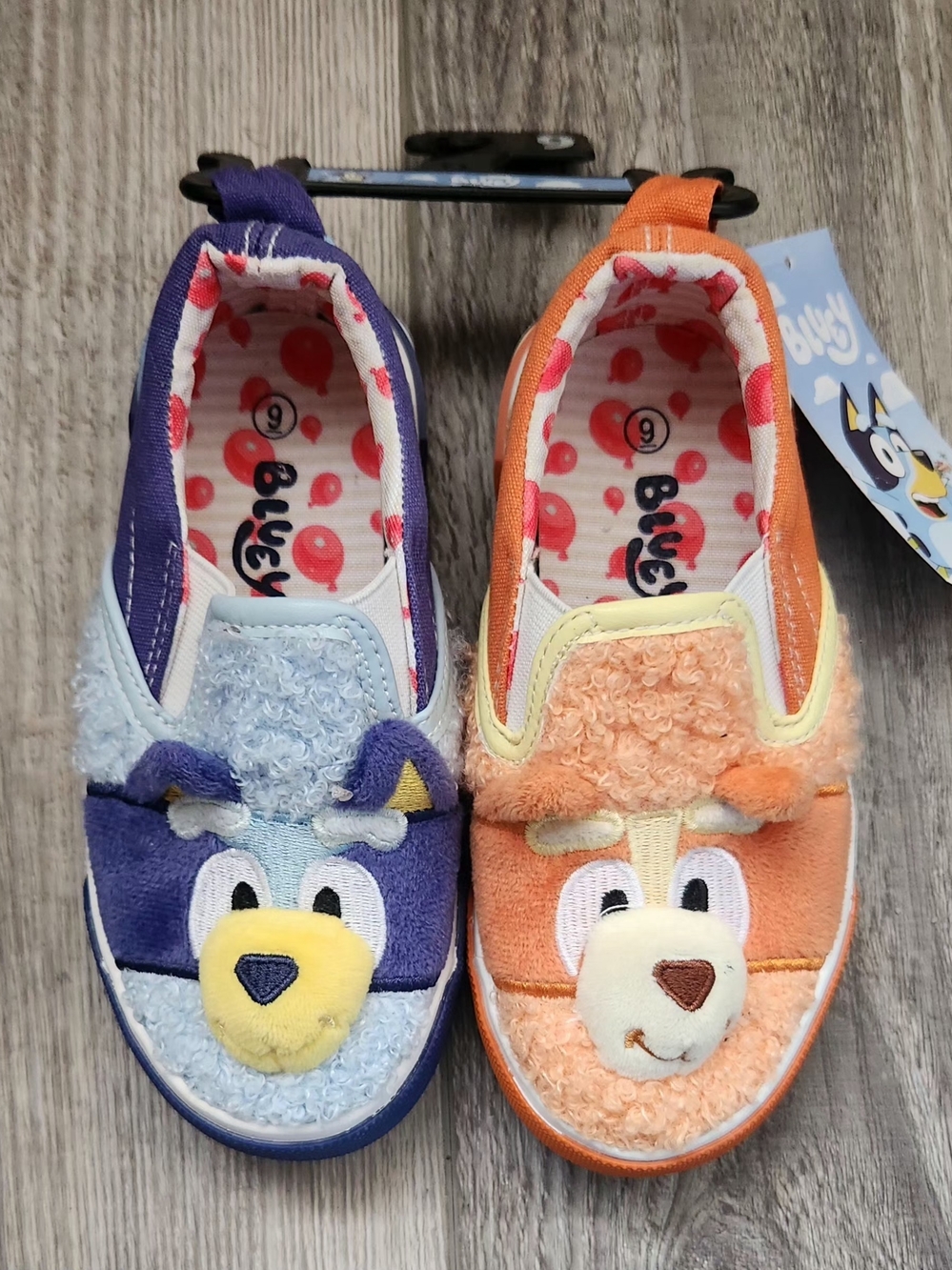 Kids Plush Bluey And Bingo Slip-On Sneakers NWT